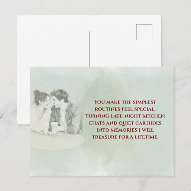 Playful & Funny Love Quote Postcard | Laughing Cou Postkarte (Vorne/Hinten)