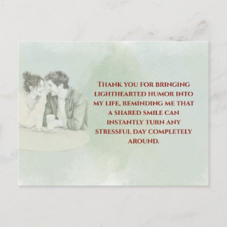 Playful & Funny Love Quote Postcard | Laughing Cou Postkarte
