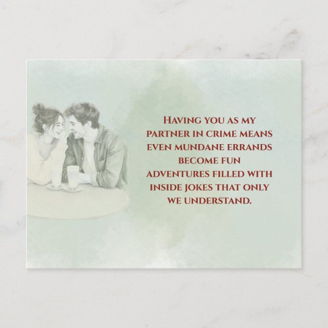 Playful & Funny Love Quote Postcard | Laughing Cou Postkarte (Vorderseite)