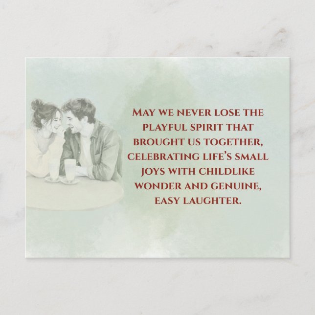 Playful & Funny Love Quote Postcard | Laughing Cou Postkarte (Vorderseite)