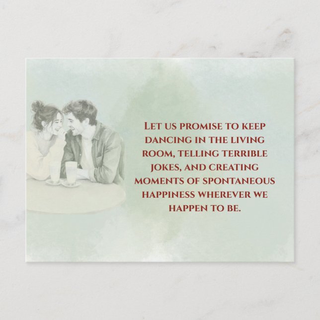 Playful & Funny Love Quote Postcard | Laughing Cou Postkarte (Vorderseite)