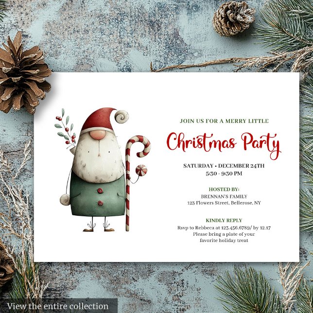 Playful Funny Santa Watercolor Holiday Celebration Einladung (Playful Funny Santa Watercolor Holiday Celebration)