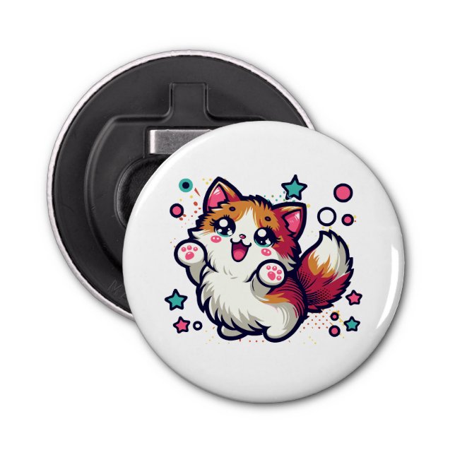 Playful Furry Cat Flaschenöffner (Vorderseite)