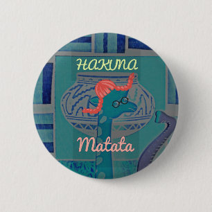 Playful Giraffe Art: Ein afrikanisches Vergnügen Button