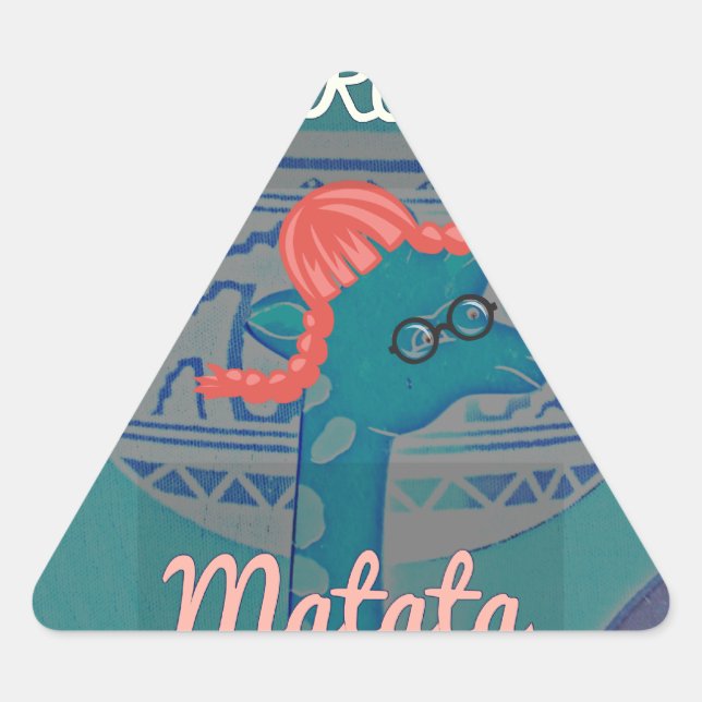 Playful Giraffe Art: Ein afrikanisches Vergnügen Dreieckiger Aufkleber (Vorderseite)