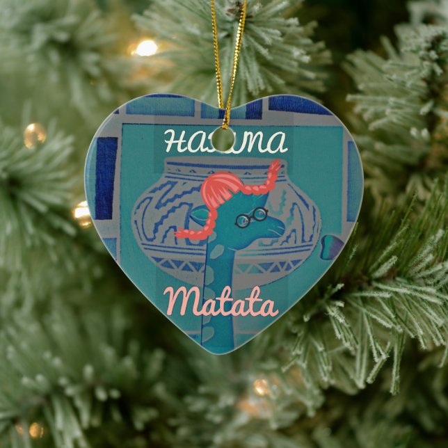 Playful Giraffe Art: Ein afrikanisches Vergnügen Keramikornament (Baum)