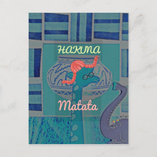 Playful Giraffe Art: Ein afrikanisches Vergnügen Postkarte