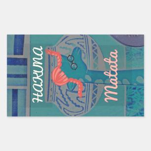 Playful Giraffe Art: Ein afrikanisches Vergnügen Rechteckiger Aufkleber