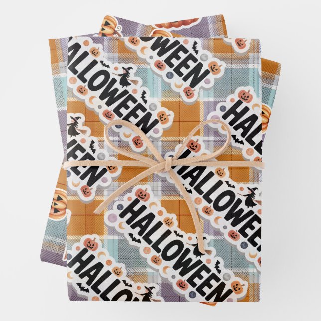 Playful Halloween Plaid Geschenkpapier Set (Beispiel)
