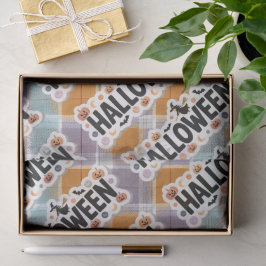 Playful Halloween Plaid Seidenpapier