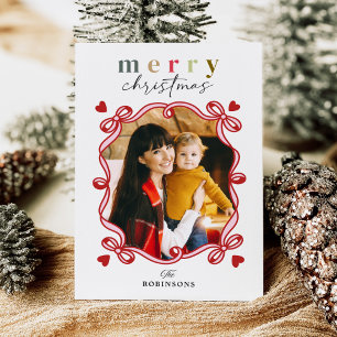 Playful Hearts Ribbon Bow Frohe Weihnachten Foto