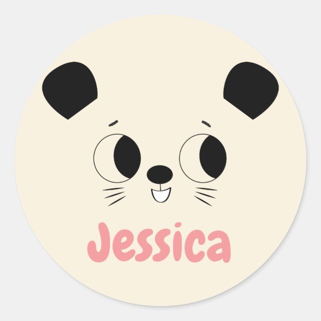 Playful Honey Bear Sliding Runder Aufkleber (Vorderseite)