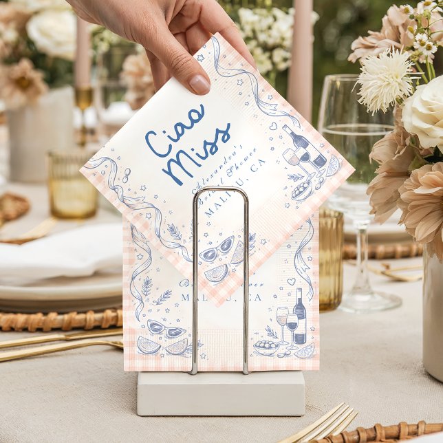 Playful Italian Ciao Miss Bridal Shower Serviette (Von Creator hochgeladen)