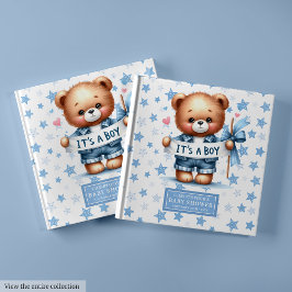 Playful It's a boy teddy Bär Gästebuch Keepsake