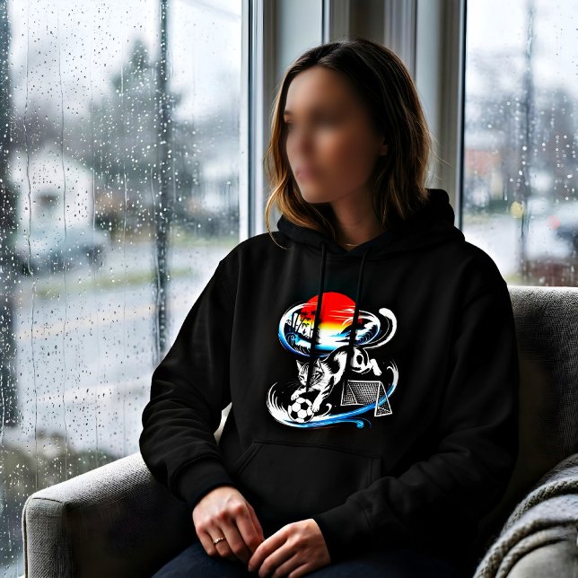 Playful Japanese Football Cat Women's Hoodie (Von Creator hochgeladen)
