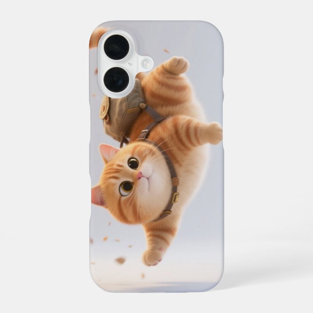 Playful Kawaii Cat Phone Case iPhone 16 Hülle (Rückseite)