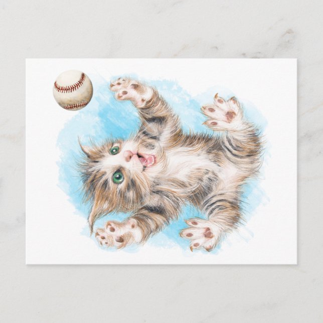 Playful Kitty Postcard Postkarte (Vorderseite)