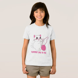 Playful Kitty with Yarn Ball Tri-Blend Shirt