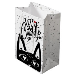 Playful Let's Cuddle skandinavische schwarze Katze Mittlere Geschenktüte