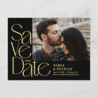 Playful Letters Wedding Save the Date Postcard