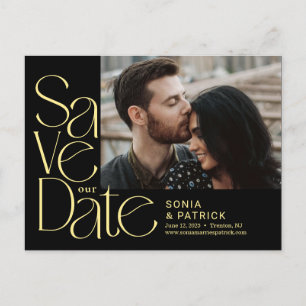Playful Letters Wedding Save the Date Postcard Postkarte