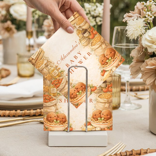 Playful Little Meatball Baby Shower Serviette (Von Creator hochgeladen)