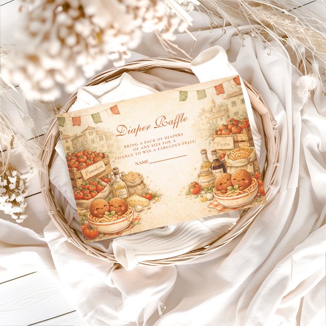 Playful Little Meatball Diapper Raffle Begleitkarte (Von Creator hochgeladen)