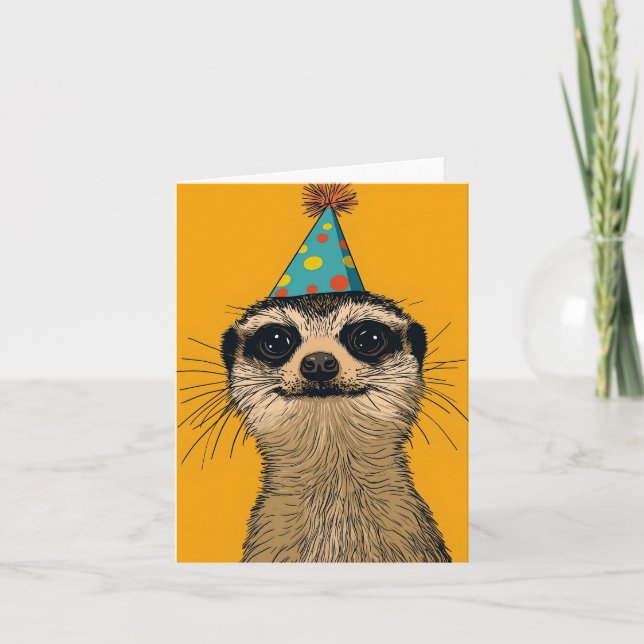 Playful Meerkat Birthday Card Karte (Vorderseite)