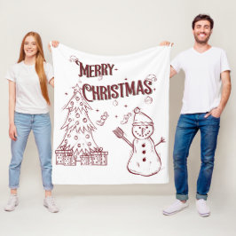 Playful Merry Christmas Fleecedecke