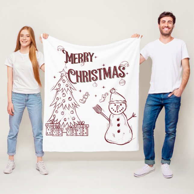 Playful Merry Christmas Fleecedecke (Beispiel)