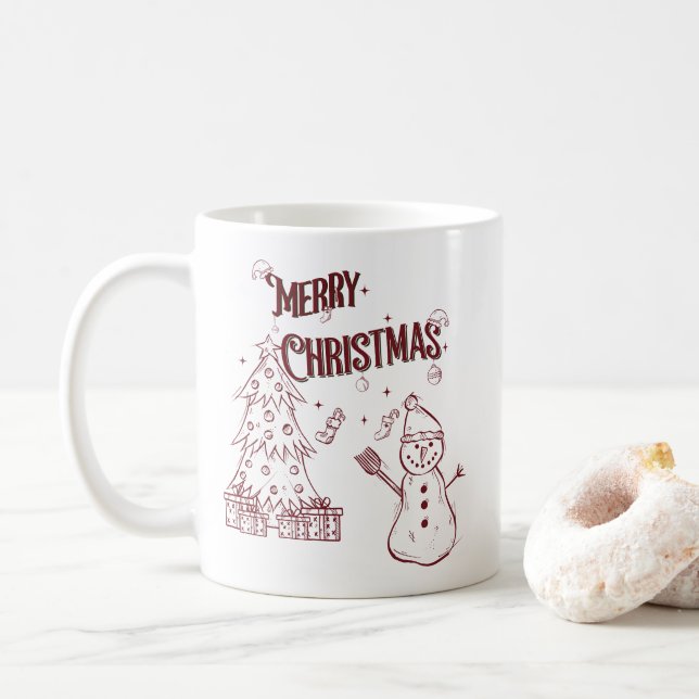 Playful Merry Christmas Kaffeetasse (Mit Donut)