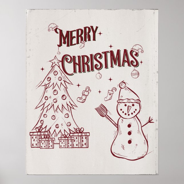 Playful Merry Christmas Poster (Vorne)