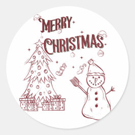 Playful Merry Christmas Runder Aufkleber