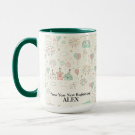 Playful New Year New Beginnings Custom Mug Tasse
