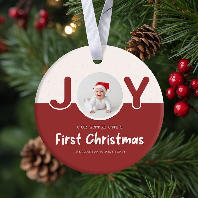 Playful Newborn Baby's  Photo First Christmas Keramik Ornament (Von Creator hochgeladen)