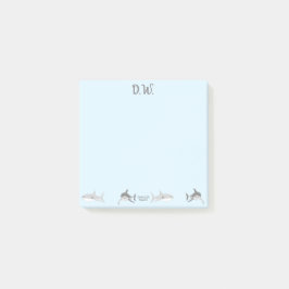 Playful Ocean Sharks Blue Design Post-it Klebezettel