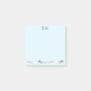 Playful Ocean Sharks Blue Design Post-it Klebezettel