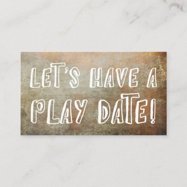Playful Orange Brown Grunge Mommy Play Date Card Telefonnummerkarte (Vorderseite)