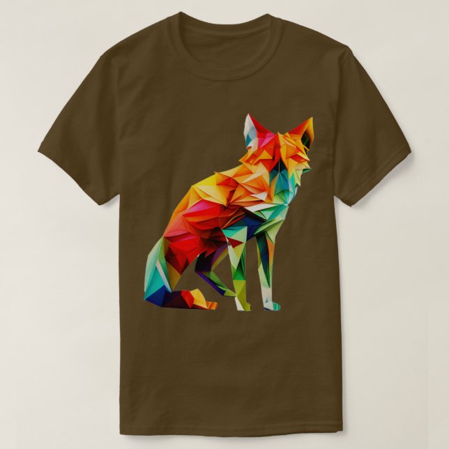Playful Origami Fox T-Shirt (Design vorne)