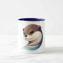 Playful Otter Illustration Tasse