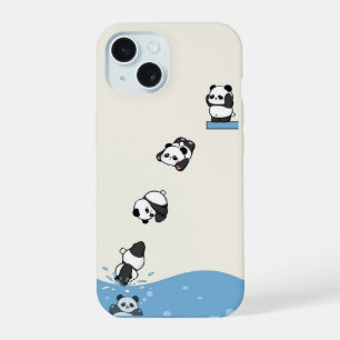 Playful Panda Dive - Cartoon Tier Phone Case iPhone 15 Hülle