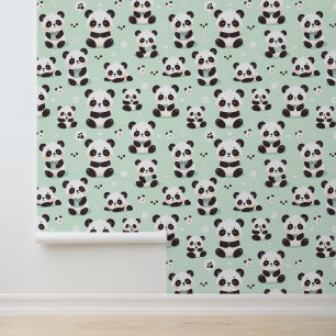 Playful Panda Pattern Tapete