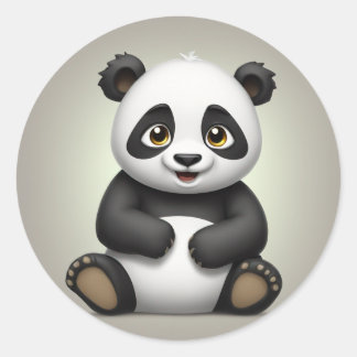 Playful Panda Runder Aufkleber