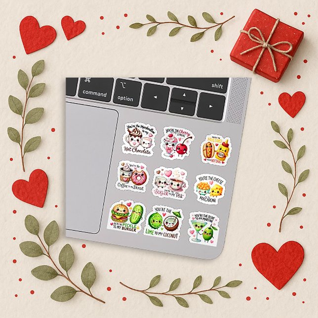 Playful Pastel Food Pun Couple Art Aufkleber (Von Creator hochgeladen)