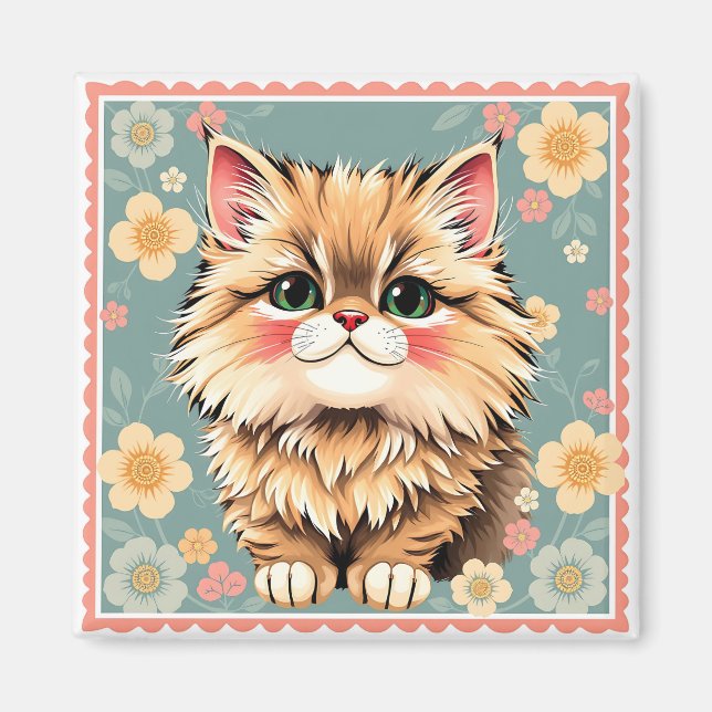Playful Persian Cat Magnet (Vorne)