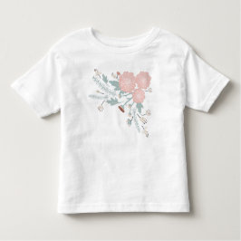 Playful Pink Cream Blue Repeat Floral Print Kleinkind T-shirt