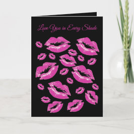 Playful Pink Lip Print Flirtatious Fun Karte