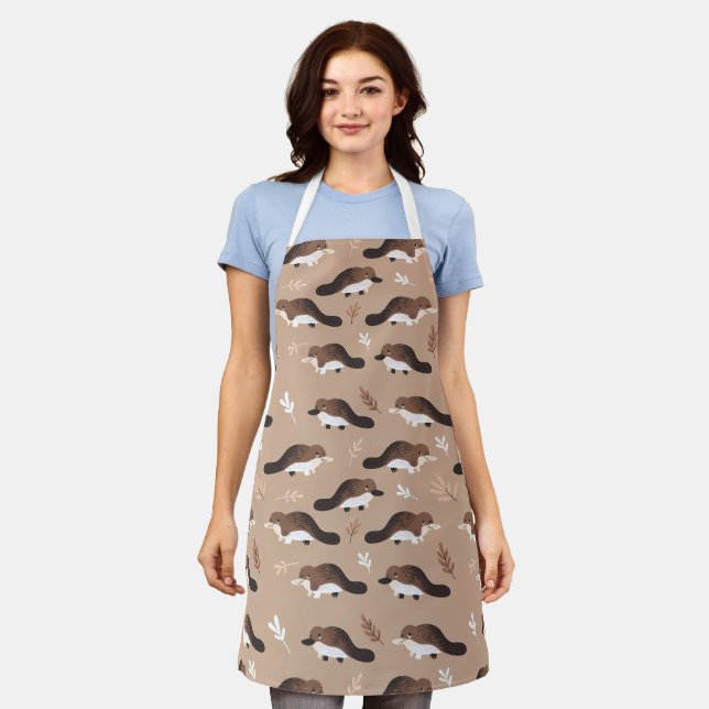 Playful Platypus Pattern Schürze (Getragen)