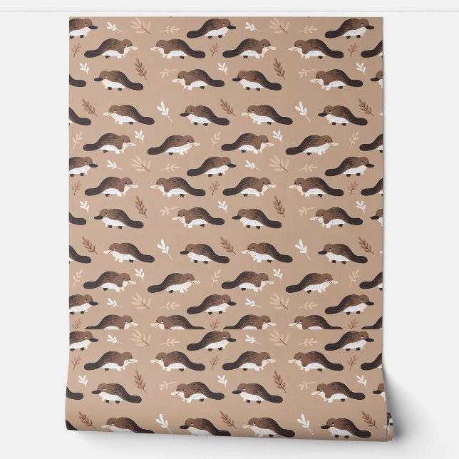 Playful Platypus Pattern Tapete (Abrollen)