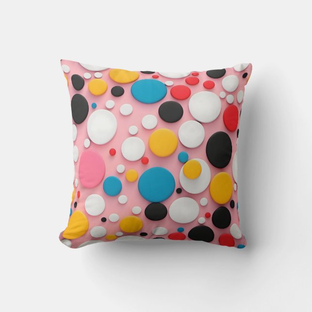 Playful Polka Dot Abstraction Kissen (Vorderseite)